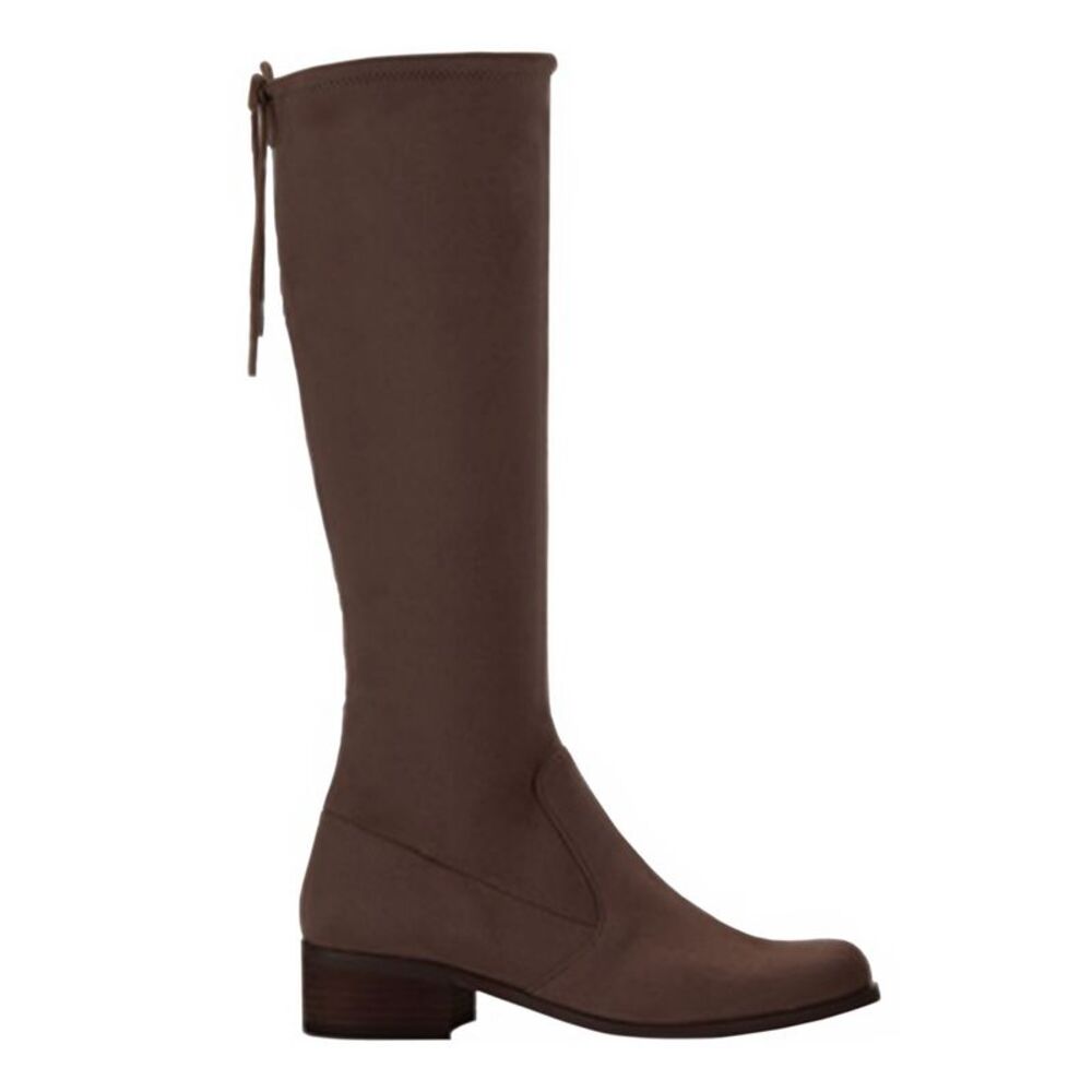 CHARLES Womens Brown Tie Guilty Round Toe Stacked Heel Heeled Boots 9.5